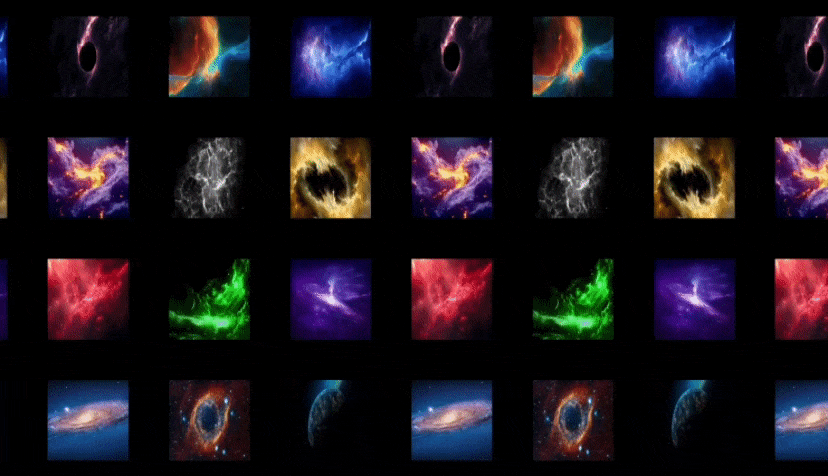 Warping gallery effect